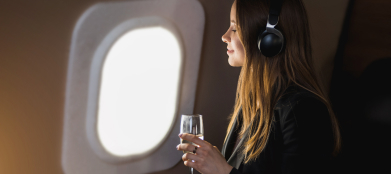 Airplane cabin and first-class travel