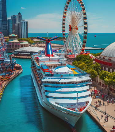Cruise ship on a tropical vacation
